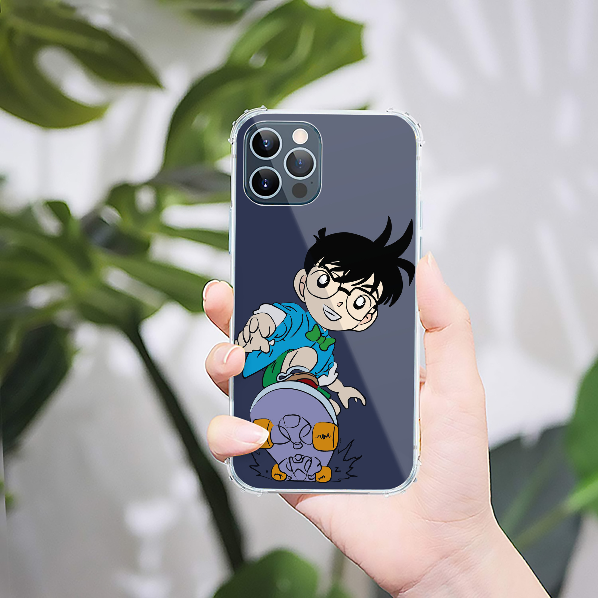 （画像用） 名探偵コナン 江戸川 コナン Detective Conan Conan Edogawa 【iPhone 12シリーズ対応】透明スマホケース（クリアソフトケース）